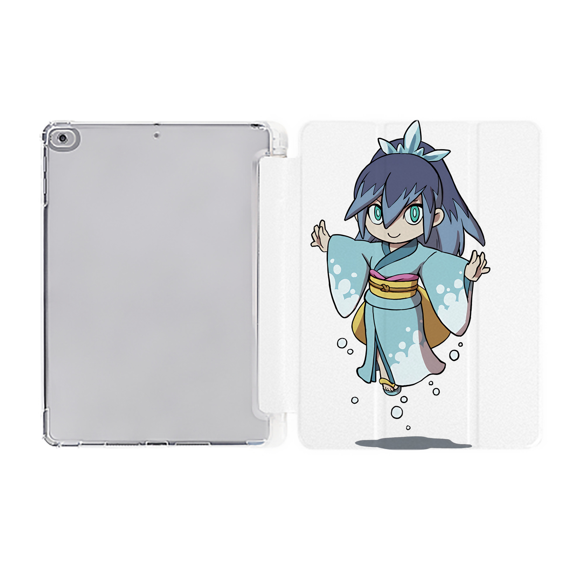 （画像用） 妖怪ウォッチ Yo-kai Watch IPad ケース ペン収納付き 三つ折りスタンド PUレザー×シリコン 対応機種9.5/10.5/10.9インチ